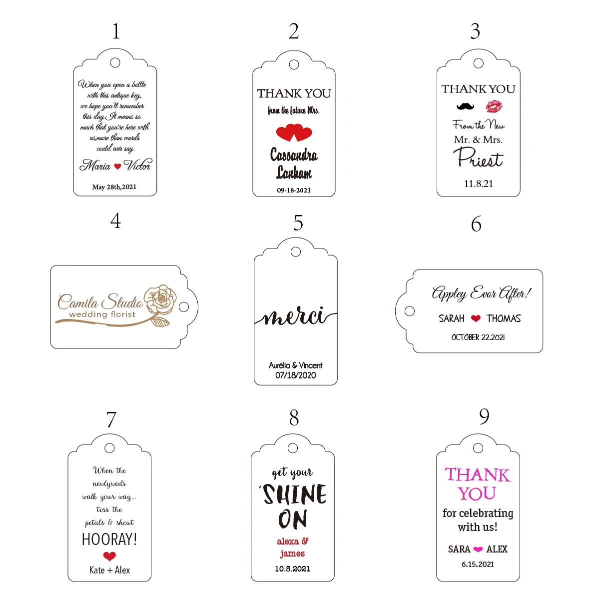 J4 3.5x6.2cm  kraft / white paper thank you tag handmade price tag label wedding favors hang tag custom your logo Gold lettered