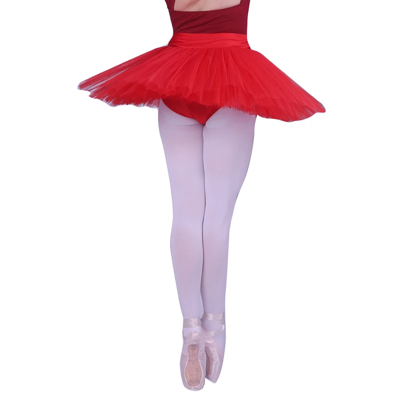 New Professional Ballet Tutu Women 5Layers Hard Organdy Platter Pancake Skirt with Panty Ballet Costume Tutu Skirt 4Color M L XL