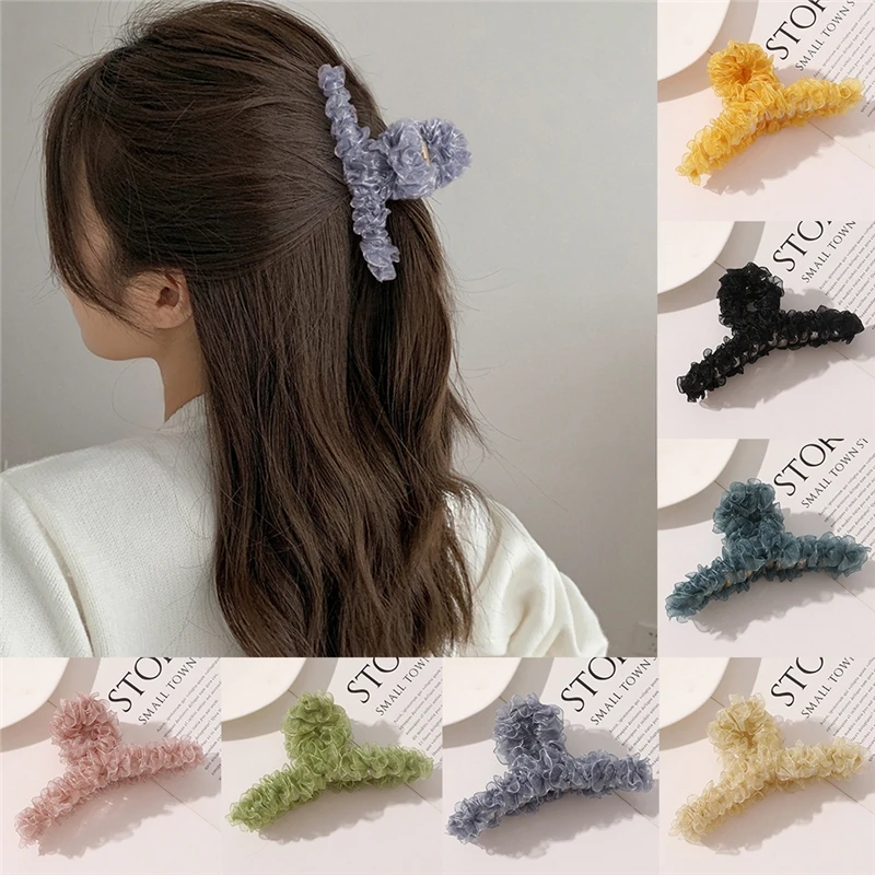 Imixlot-Pinzas para el pelo cruzadas de encaje, accesorio sencillo y elegante para mujer y niña, dulce temperamento, cola de caballo geométrica, tocado