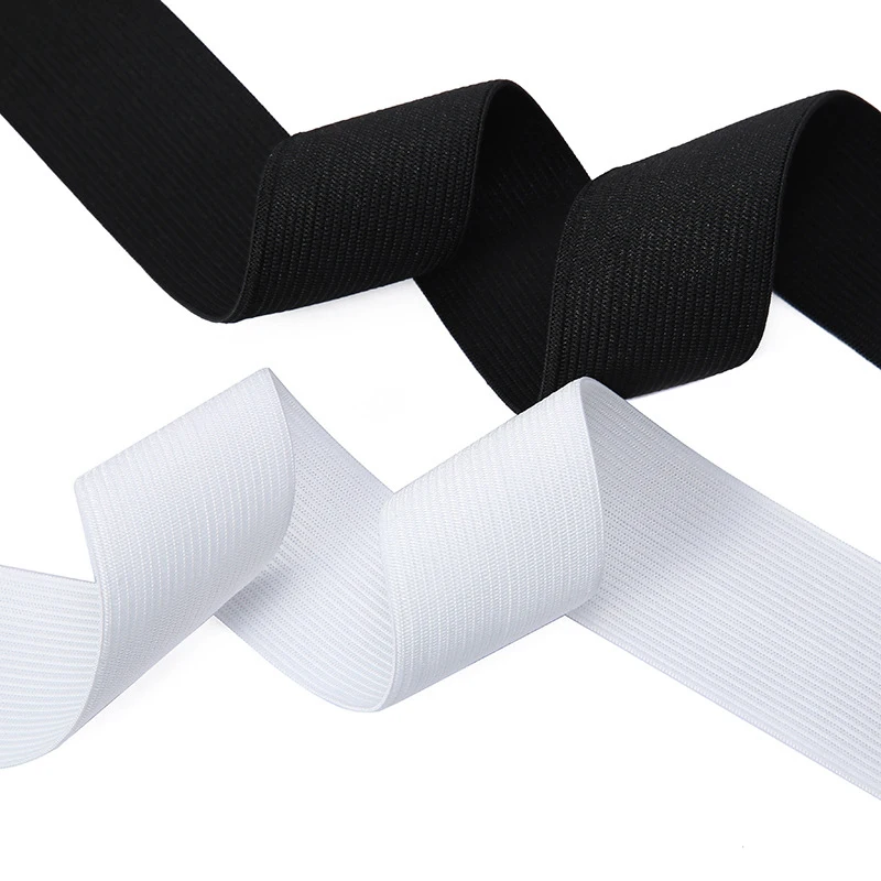 High Elastic Flat Rubber Band White Black Nylon Elastic Bands  For Sewing Garment Trousers Shorts Skirt Accessories 2/2.5/3cm