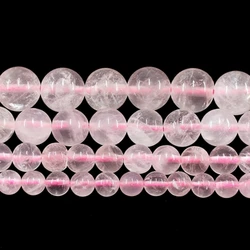 Natural Stone Rose Quartz Crystal Round Loose Beads Strand 4/6/8/10/12MM 15Inch For Jewelry DIY Making Necklace Bracelet