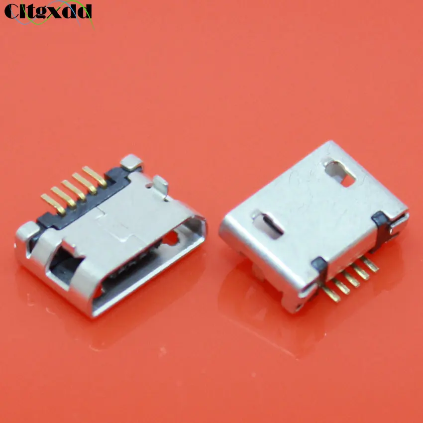 1 Piece Micro USB Jack 5 Pin Flat DIP Tail Socket Micro USB Connector Charging Port For Samsung Lenovo Huawei ZTE HTC ect