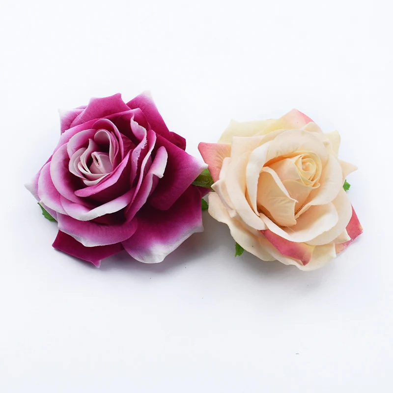 5 Pieces Flannel Rose Artificial Flowers Home Decoration Accessories Wedding Decoration Candy Box Brooch Girl Festival Vases Diy