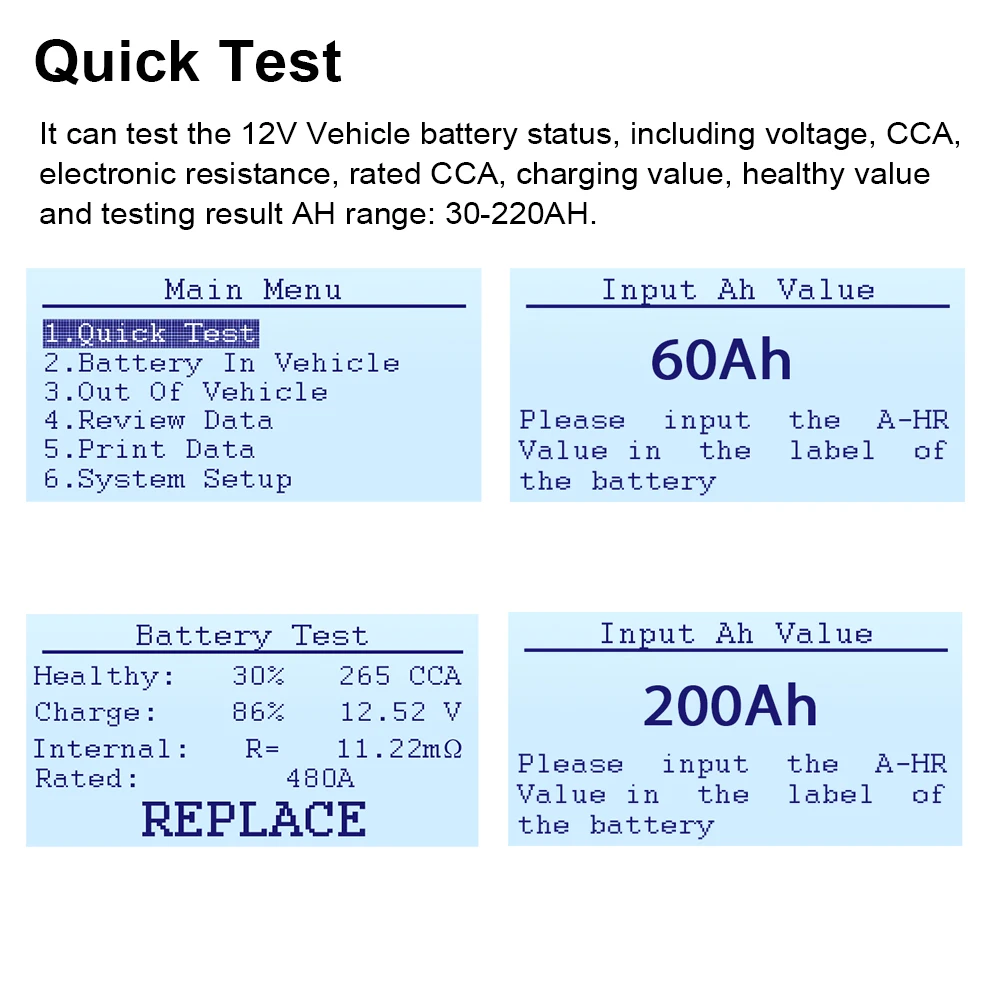 ANCEL BA101 Tester akumulatora samochodowego 12V analizator baterii 2000CCA 220AH skaner akumulatorów samochodowych wielojęzyczne narzędzie