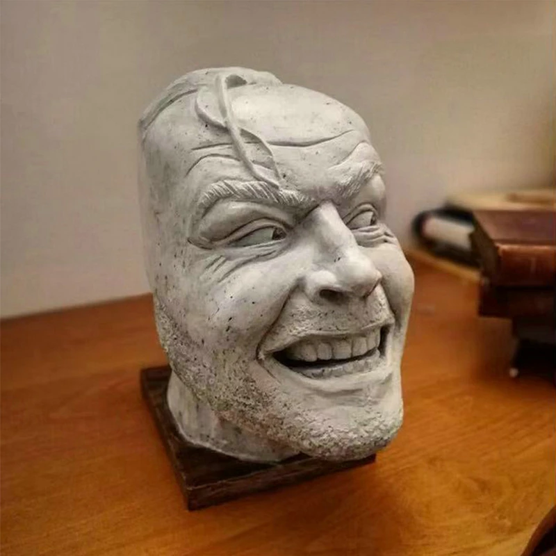 

Sculpture Of The Shining Bookend Library Here’s Johnny Sculpture Resin Desktop Ornament Book Shelf Funny Ornament