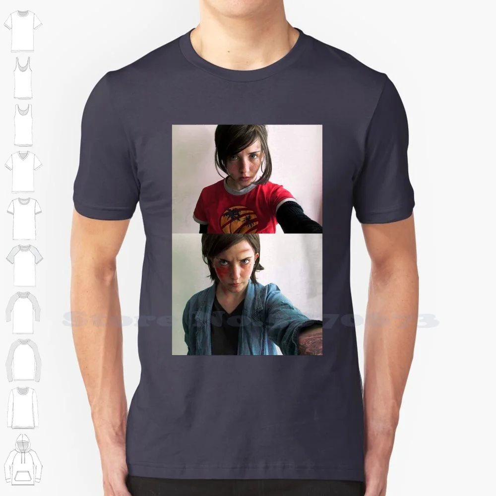 Футболка из 100% чистого хлопка с изображением двух элисов, часть 2, часть Ii, скорее, играю, я бы гольян, грибок, зомби апокалипсис, сначала видеоигра