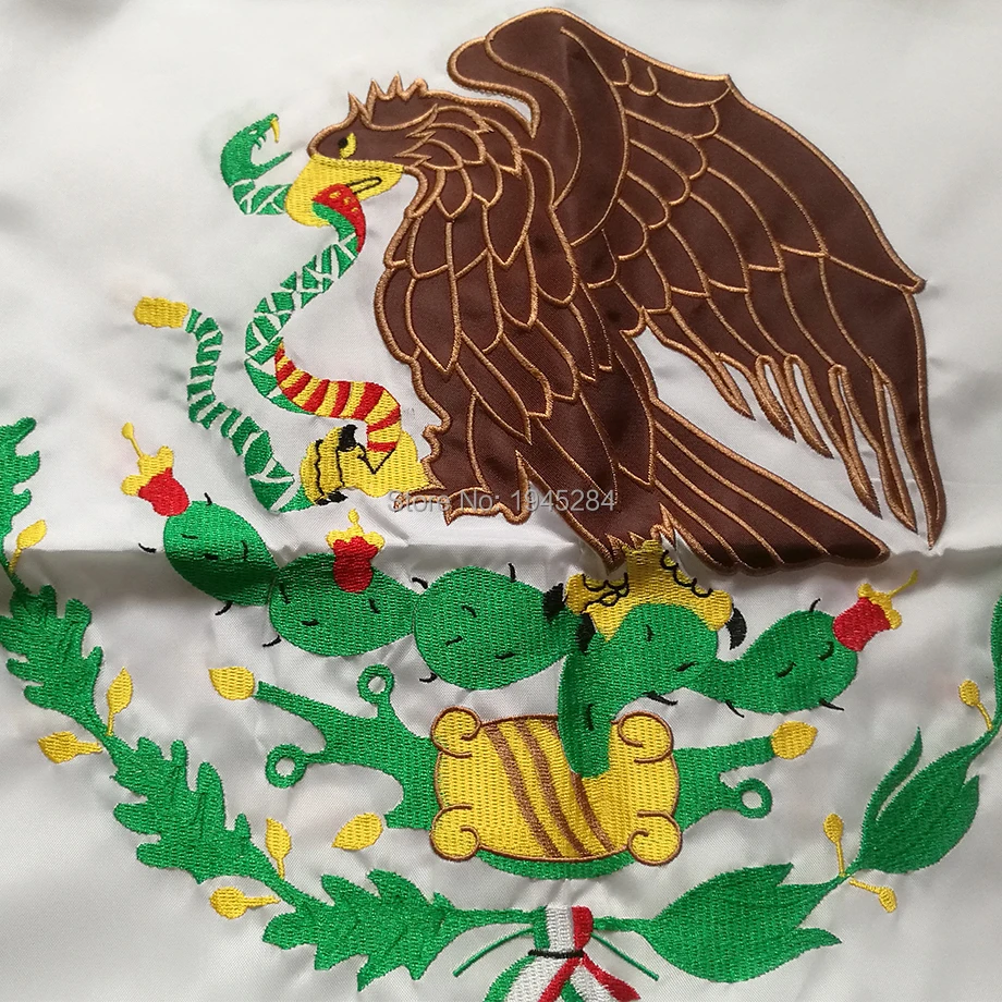 Embroidered Sewn Mexico Flag Mexican National Flag World Country Banner Oxford Fabric Nylon