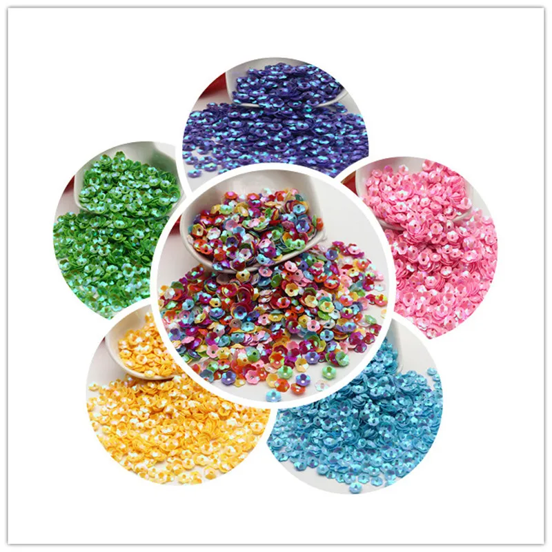 10g 6mm Flower Pvc 3D Loose Sequins DIY Crafts Sewing Clothing Accessories Confetti Nail Art Decoration Sequins Trim