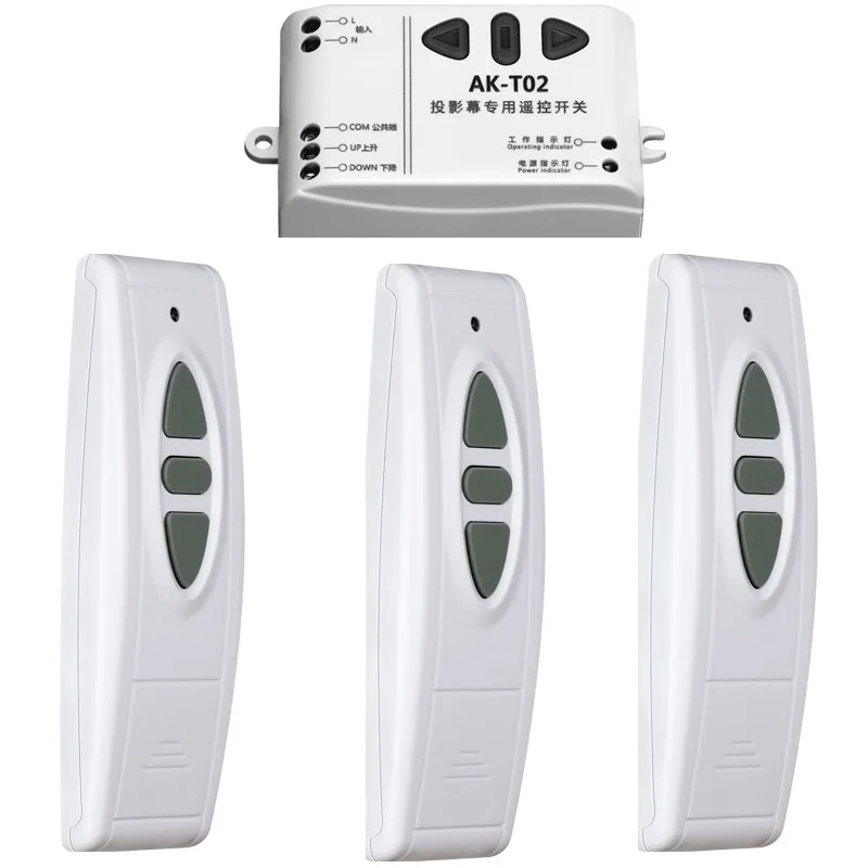 

AC 110V 220V 240V Intelligent Digital RF Wireless Remote Control Switch System For Projection Screen/Garage Door/Blinds