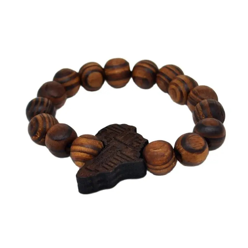 New Africa Map Wood Beads Charm Bracelets Party Gift Fashion Jewelry