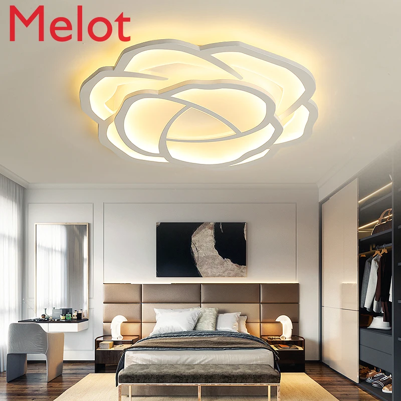 

High-End Luxury Lamps LED Ceiling Lamp Creative and Cozy Romantic Fashion Modern Simple Rose Bedroom Lighting