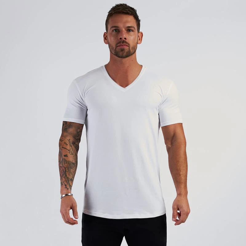 Gym Cotton t shirt Men Fitness Workout Skinny Short sleeve T-shirt Male Bodybuilding Sport Tee shirt Tops Summer Casual Clothing