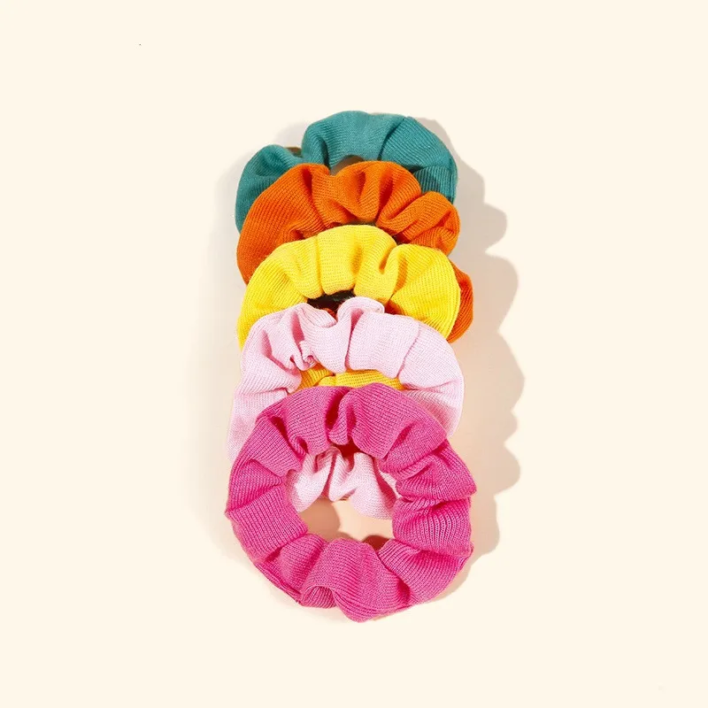 

Women Candy Color Hand Knitting Hairties Ponytail Holder Hair Scrunchies Elastic Hair Bands For Girls Fashion Hair Accessories