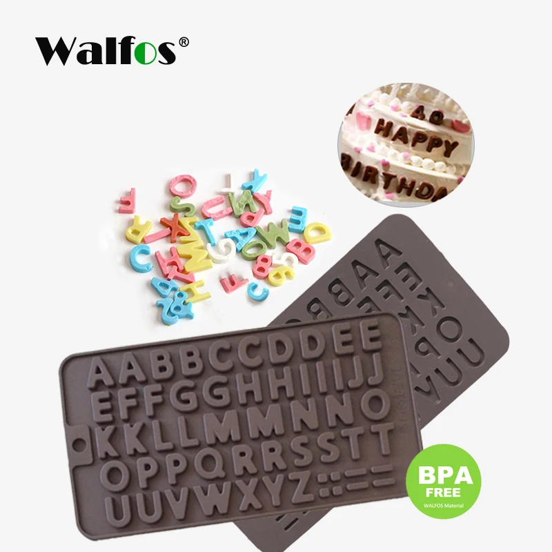 

Walfos 26 English Letters Mold Silicone DIY Chocolate Mold Cake Decoration Letter Mold High Temperature Fondant Tool Mold