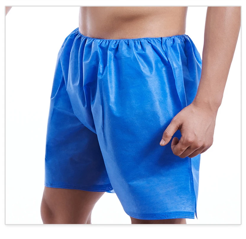 10pcs/lot Blue Mens Thin One Time Use Boxer disposable Breathable underwear for travel sauna beauty house massage home shorts