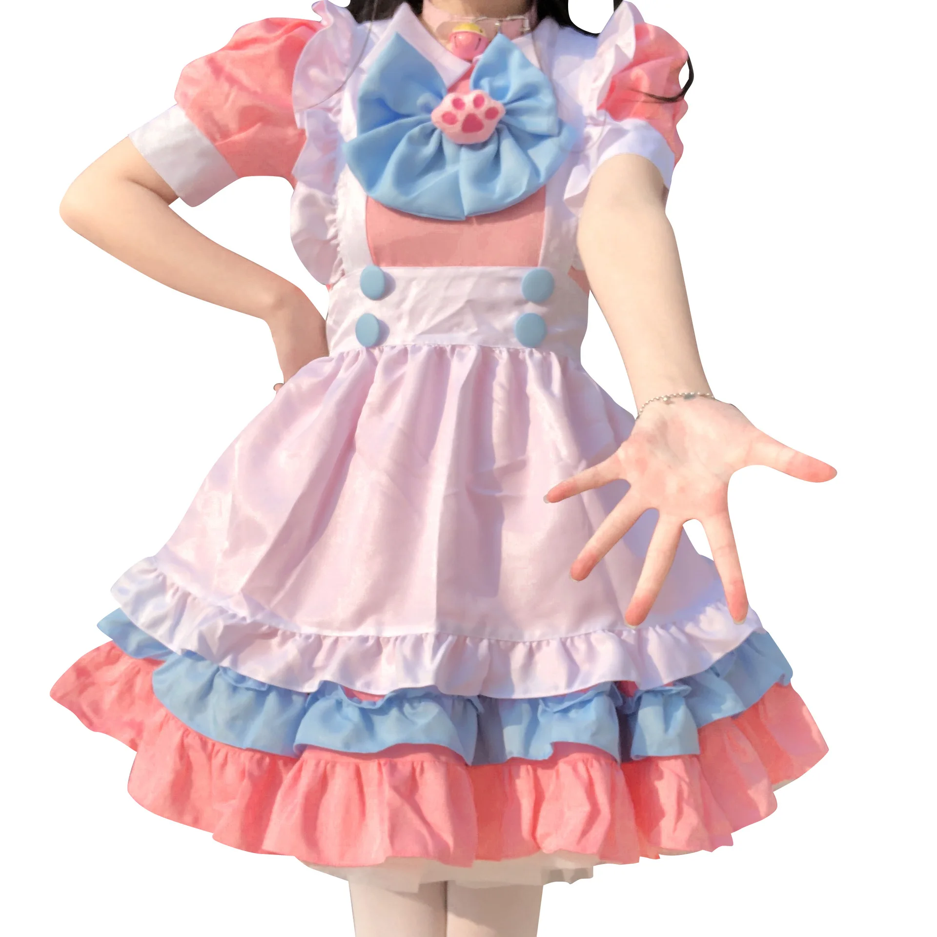 Sweet Lolita Đầm Nữ Giúp Việc Người Pháp Bồi Bàn Trang Phục Nữ Gợi Cảm Mini Pinafore Dễ Thương Ouji Bộ Trang Phục Halloween Cosplay Cho Bé Gái Size +