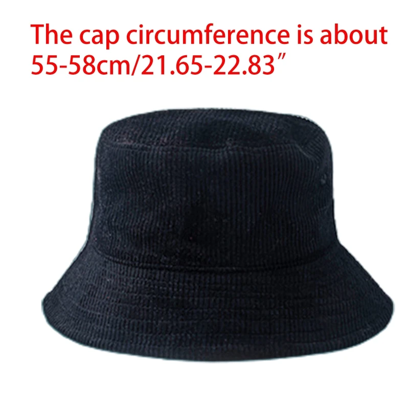 Winter Warme Cord Samt Eimer Hut Rippen Einfarbig Fischer Kappe