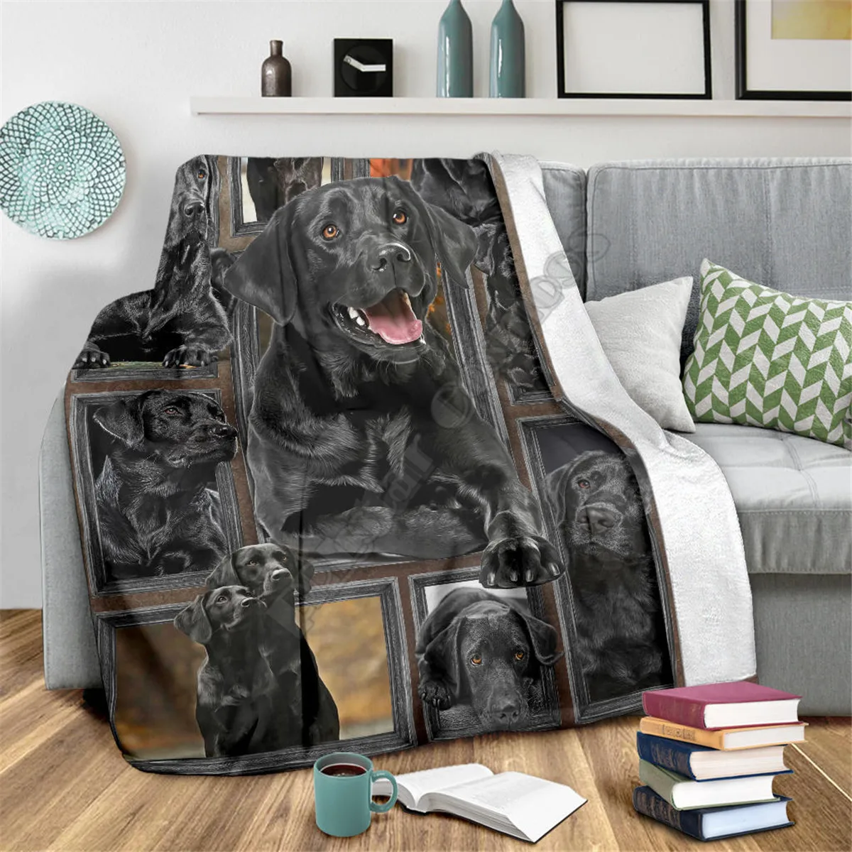 

Labrador Retriever Premium Fleece Blanket 3D All Over Printed Sherpa Blanket on Bed Home Textiles Christmas Blanket 09