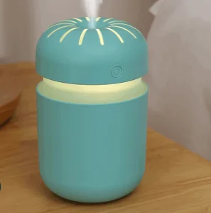 Humidificador pequeño para aromaterapia, máquina nebulizadora de escritorio USB, pulverizador largo e intermitente con luces de colores, menos de 30dB