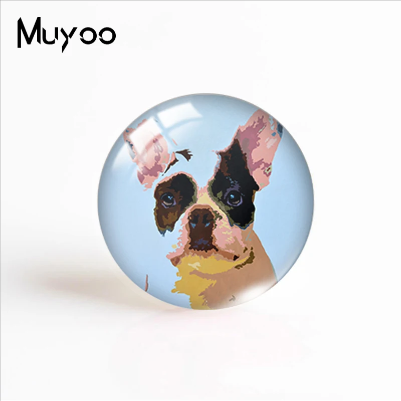 2019 New Cute French Bulldog Puppy Glass Dome Cabochon Bulldogs Cabochons Art Photo Dog Lover's Jewelry Gifts