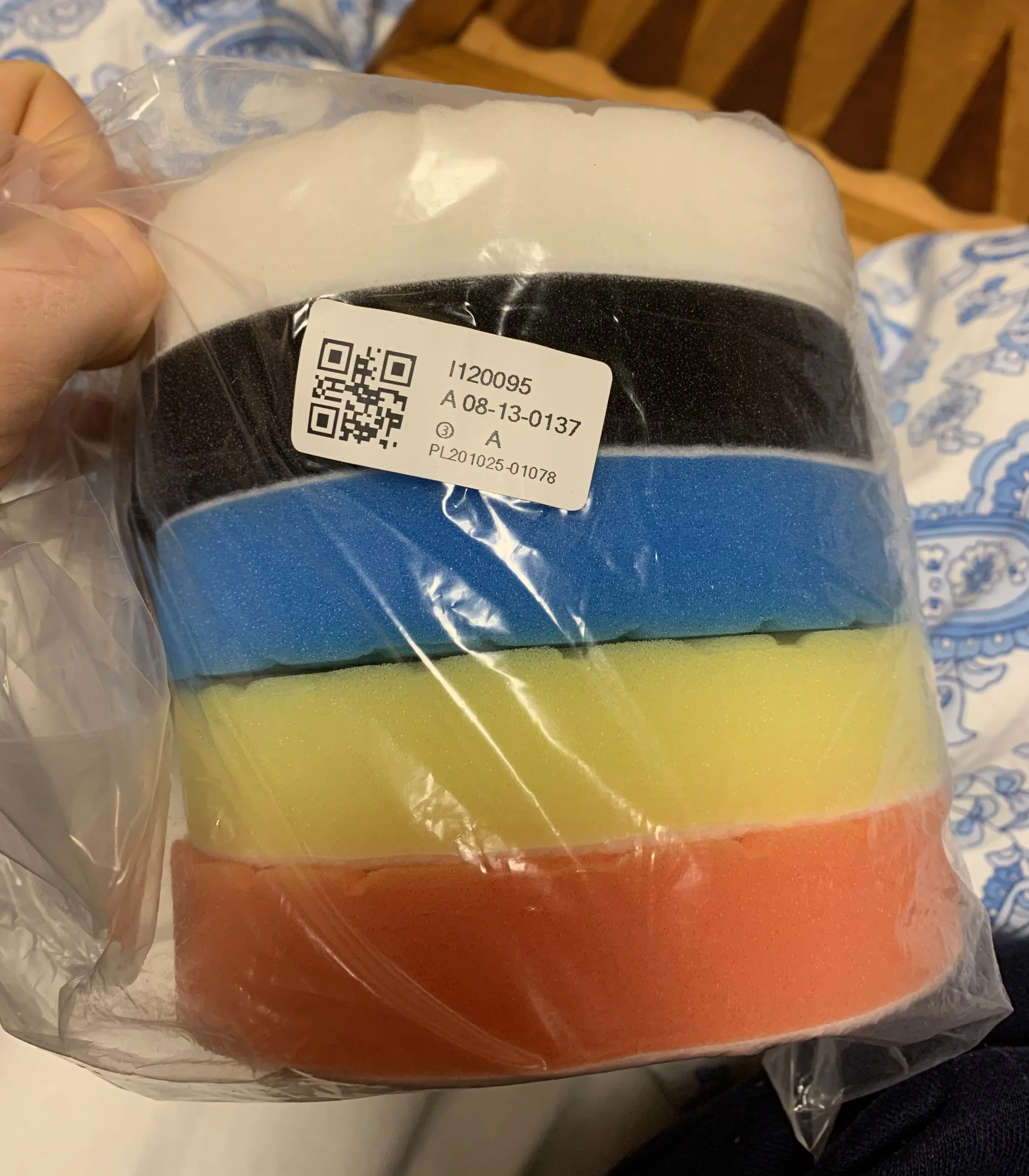 Imagem -04 - Car Polishing Pad Kit Polisher Waxing Pads Esponja Lustrando Branco Azul Amarelo Preto Laranja 125 mm Pcs