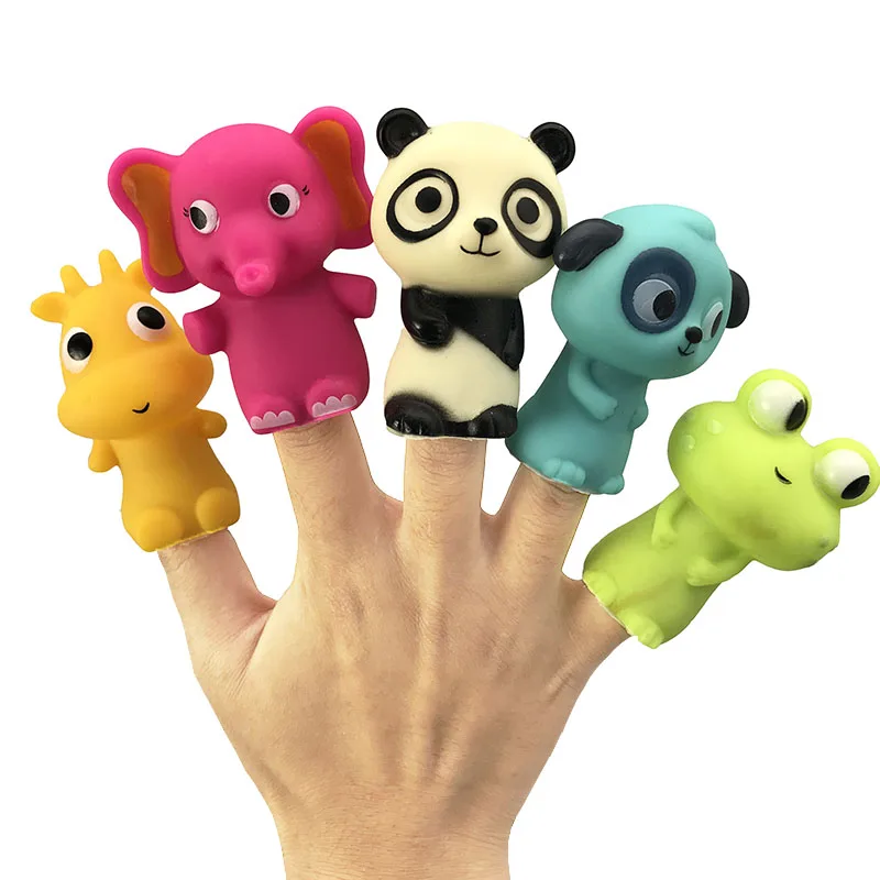 Novel and Funny Toy Children's Finger Doll Gloves for Dinosaur Characters Creative Baby Fingertips for Early Childhood Education