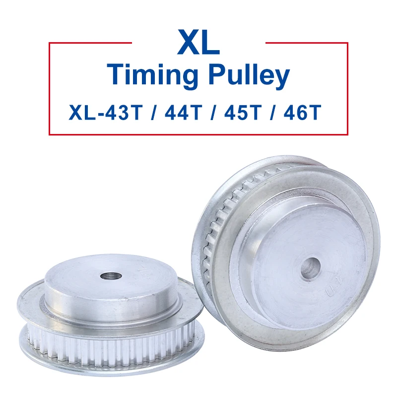 

1 pcs XL-43T/44/45T/46T Timing Pulley Aluminum Material Belt Pulley Process Hole 10mm Slot Width 11 mm For XL-10mm Timing Belt