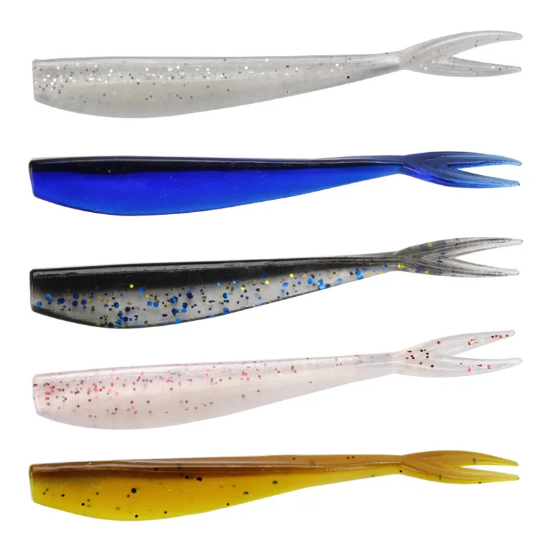 INFOF 20 PCS 7 cm 1.2g Isca Macia Jerk Iscas Bass Iscas De Pesca Artificial Silicone Isca Shad Wobblers