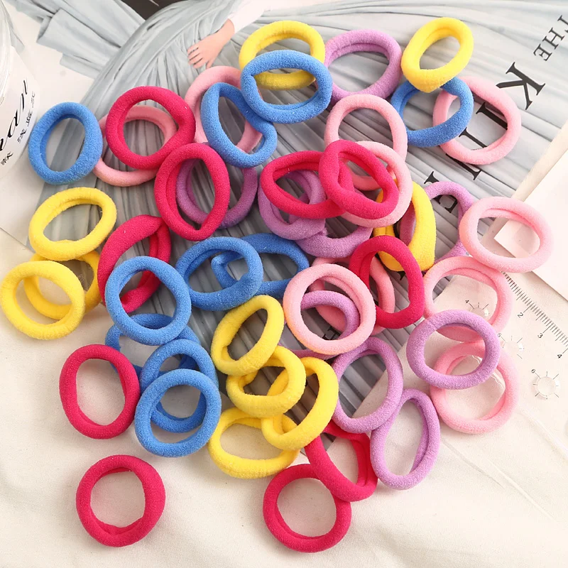 Coleteros pequeños de 3cm para niña, accesorios para el cabello, bandas de goma blancas, accesorios de goma para corbata, 50 unidades por lote