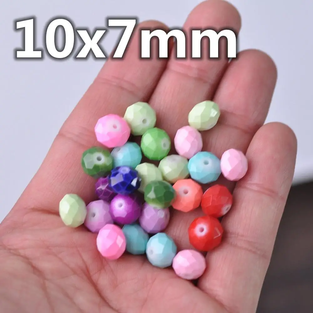 Solid Painted Opaque Glass 4x3mm 6x4mm 8x6mm 10x7mm Rondelle Faceted Loose Spacer Beads for Jewelry Making DIY