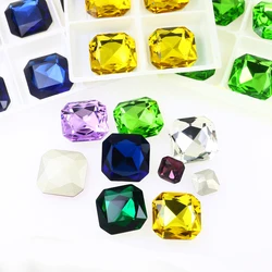 Octagon K9 Crystal Pointed Back Fancy Stone Glue On Glass Beads Loose Ston For Jewelry Making Garment Decoration Handbags Crafts