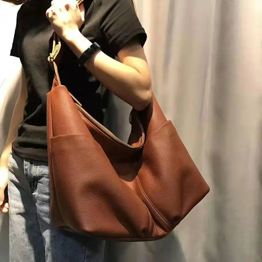 Woman Handbags Soft Genuine Leather Shoulder Bags Casual Large Cowhide Tote Ladies Satchel Women Crossbody Bag Feminina Tote Bag