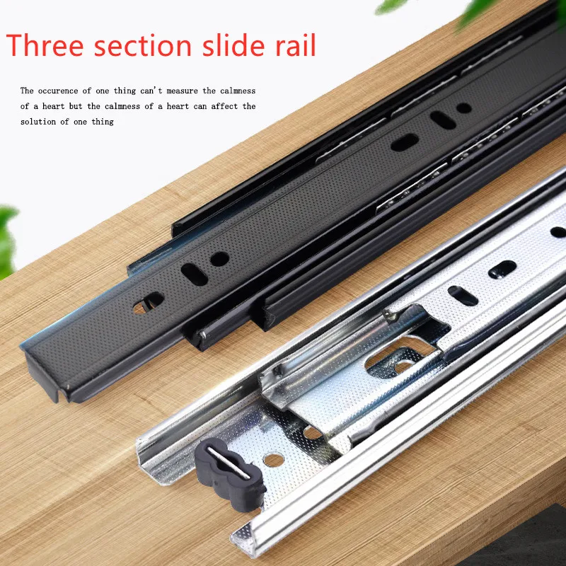 

8" - 22" Stainless Steel Drawer Slides Soft Close Drawer Track Rail Sliding Three-Section Cabinet Slides Furniture Hardware