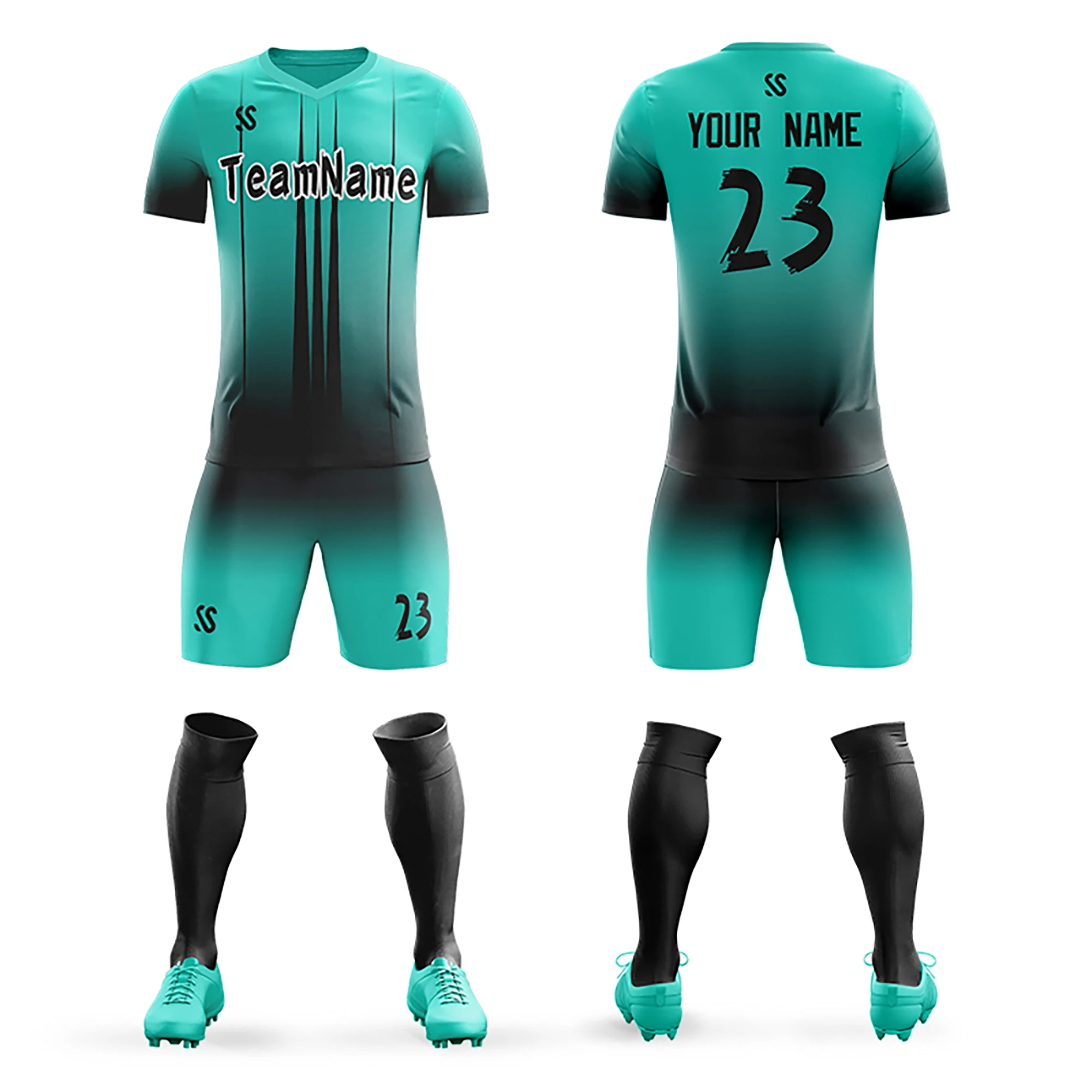 Custom Mannen Voetbal Jersey Sets College League Voetbal Team Jersey Gepersonaliseerde Afdrukken Team Naam Nummer Hoge Kwaliteit Ademend