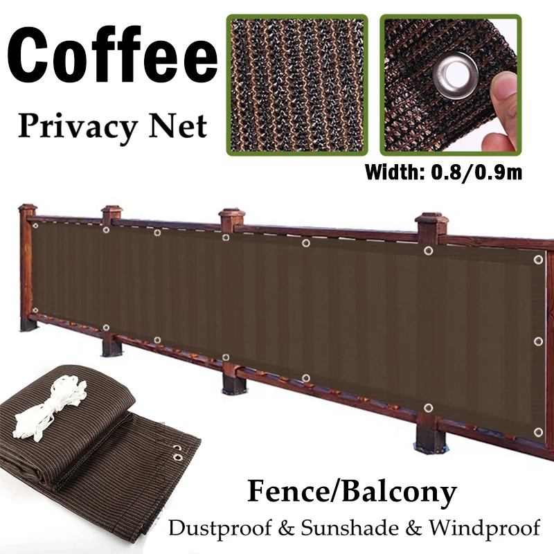 

Width 0.8M/0.9M Coffe Color Garden Fence Screen Thicken Balcony Privacy Net Swimming Pool Terrace Shading Net Pergolas Awning