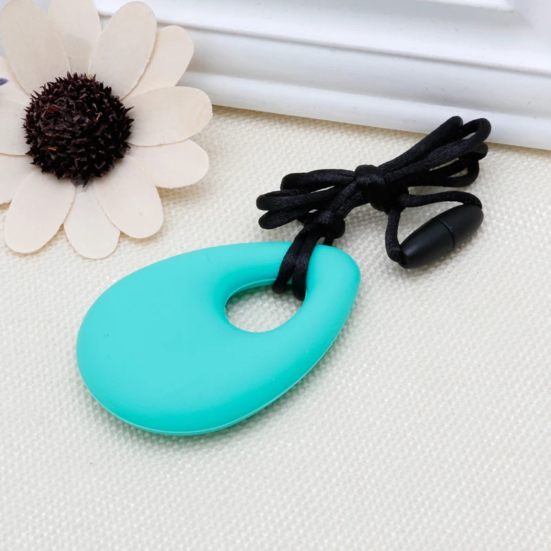 Silicone Teardrop Pendant Baby Teething Necklace Teether Autism Sensory Chewing