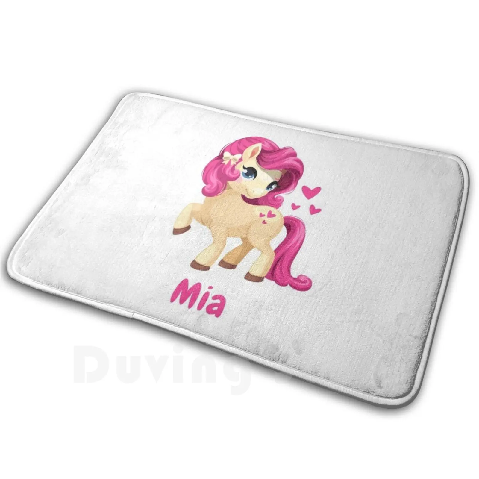 Mia Baby Horse Kids Unicorn Pink Soft Non-Slip Mat Rug 2693 Carpet Cushion Mia Baby Horse Kids Unicorn Pink Cartoon Funny