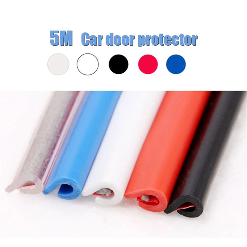 2/5/10M Car Door Protector Rubber Edge Protective Strips Side Doors Moldings Adhesive Scratch Protector For Cars Auto Protection