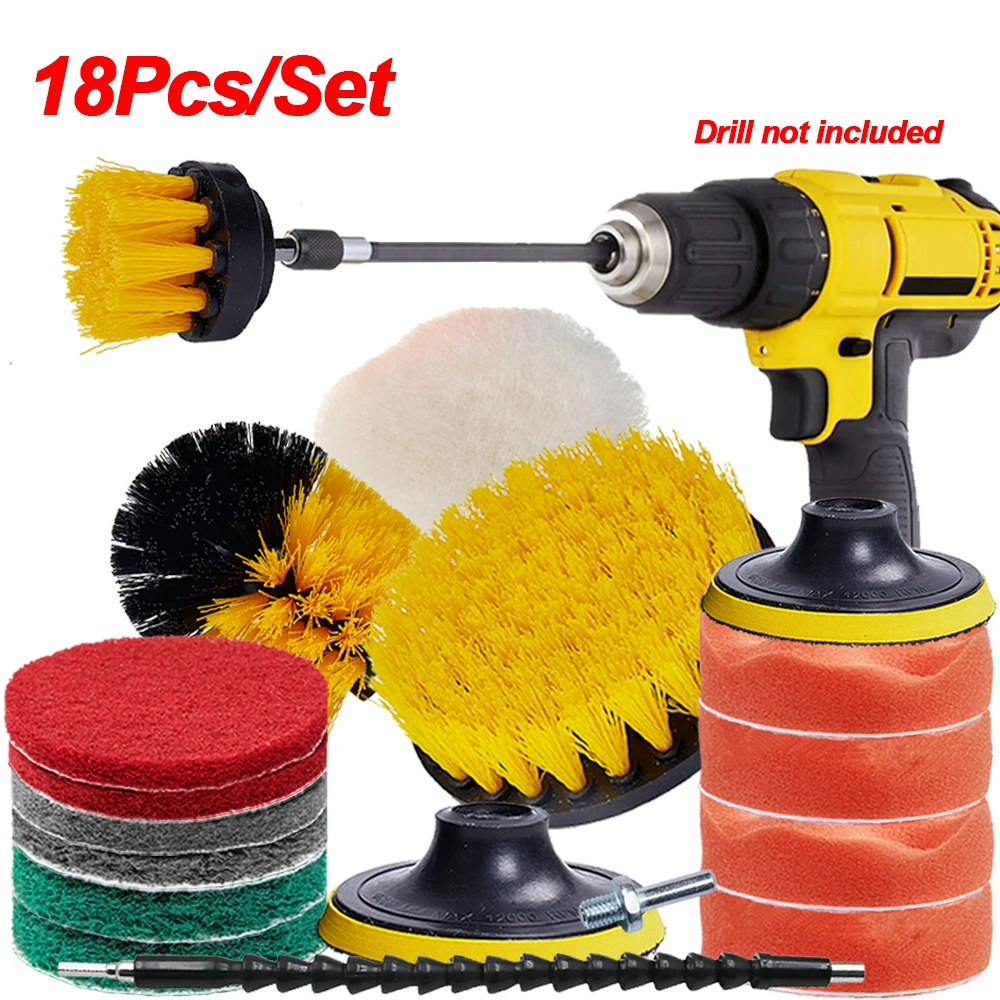 Car Cleaning Brush Power Scrubber Drill Brush Auto Sponge Polishing Pad Car Detailing Brush For Wheel Clean Car Cleaning Tools