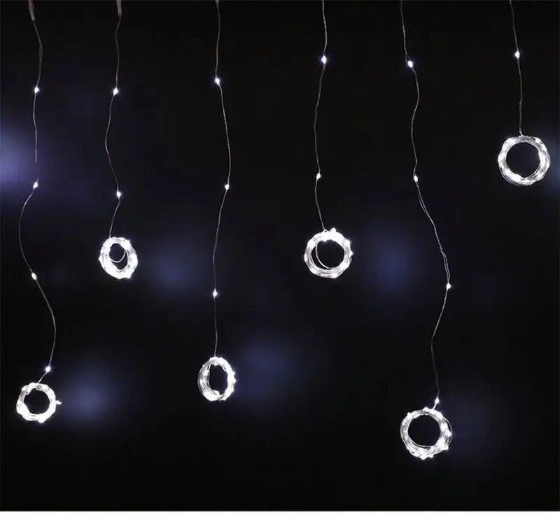 Battery Powered LED Curtain Fairy String Light Ultra thin Cooper wire w/Remote Controller Wedding Party Home Garden Window Decor