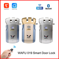 Wafu 019 Fringerprint Lock Tuya Smart Life Wifi Door lock Password Door Locks Bluetooth Remote Control Invisible Smart Lock