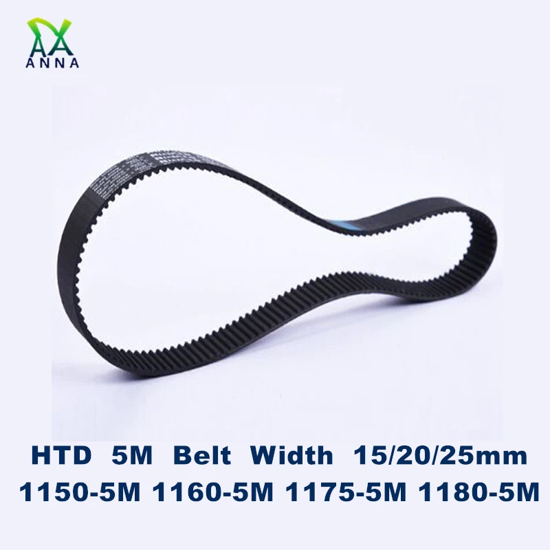 HTD 5M synchronous Timing belt C=1150/1160/1175/1180 width 15/20/25mm Teeth 230 232 235 236 HTD5M 1150-5M 1160-5M 1175-5 1180-5M