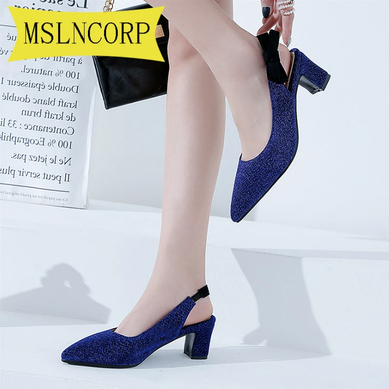 

plus size 34-48 Dress Women Sandals High Heel Fashion Summer Office Lady Pumps Crystal Bowtie Pointed Toe Party Wedding Shoes