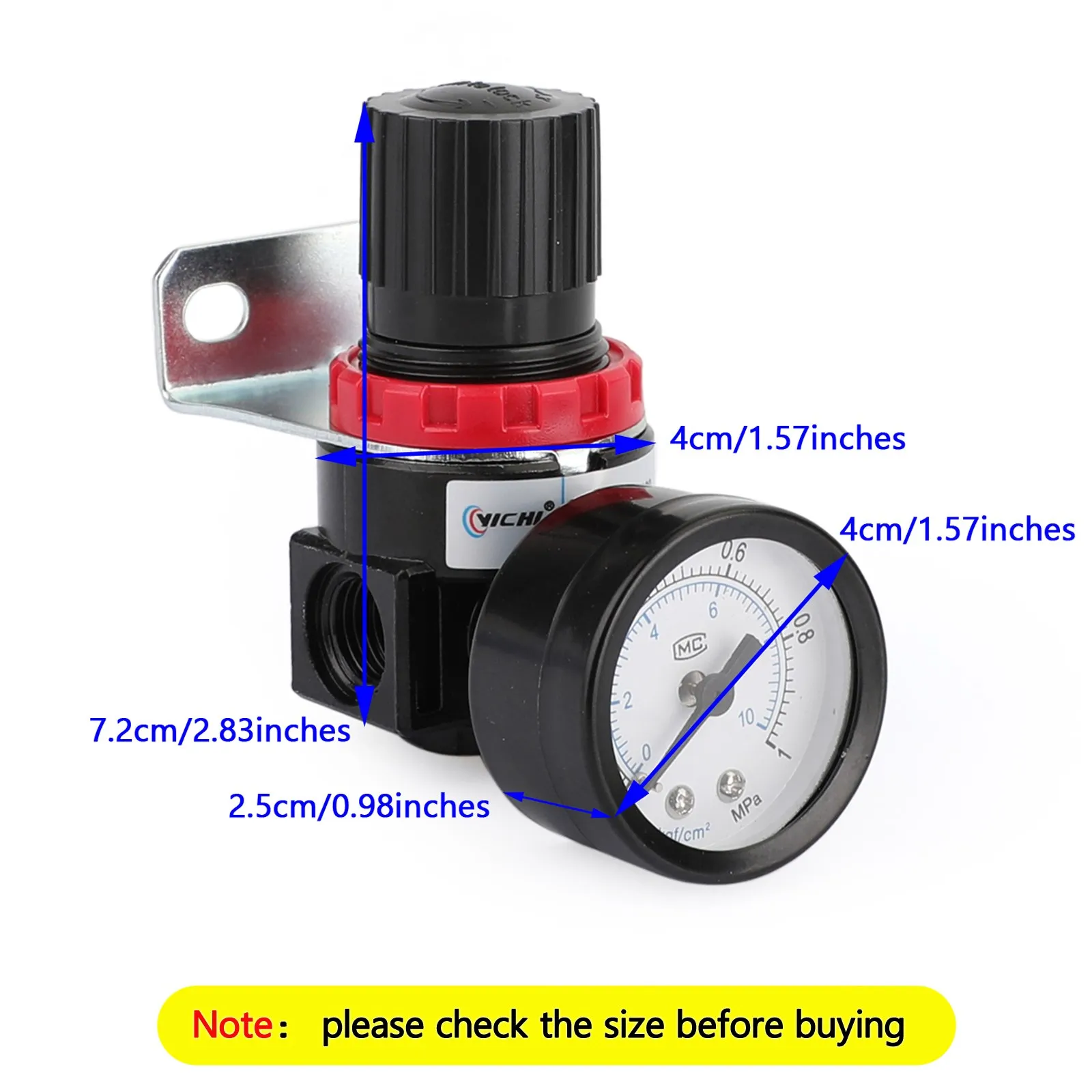 Areyourshop Air Control Compressor Pressure Gauge Relief Regulating Regulator Valve AR2000