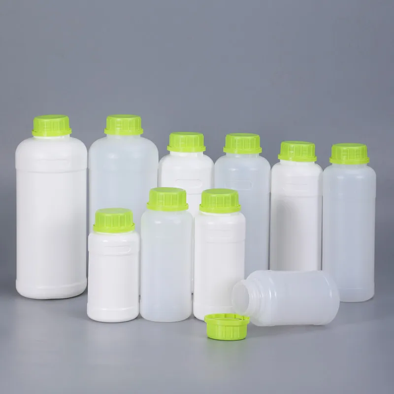 1Pcs 1000ML Empty Round Plastic Bottle With Lid Food Grade HDPE Material Storage Container Liquid Refillable Bottle