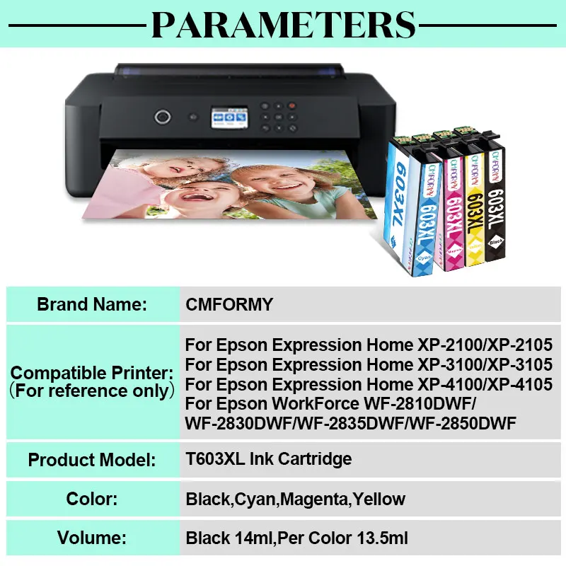 603XL T603 Compatible Ink Cartridge For Epson XP 2100 2105 3100 3105 4100 4105 2810 2830 Printer