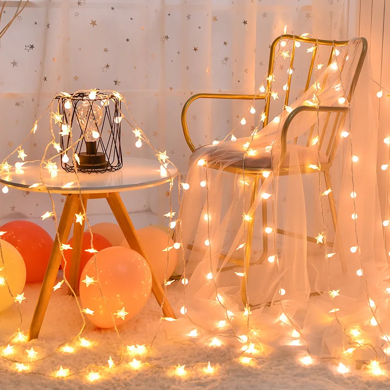 

LED Star String Lights Bedroom Lighting Room Layout Decoration Dormitory Small Lanterns Flashing Lights String Lights Starry