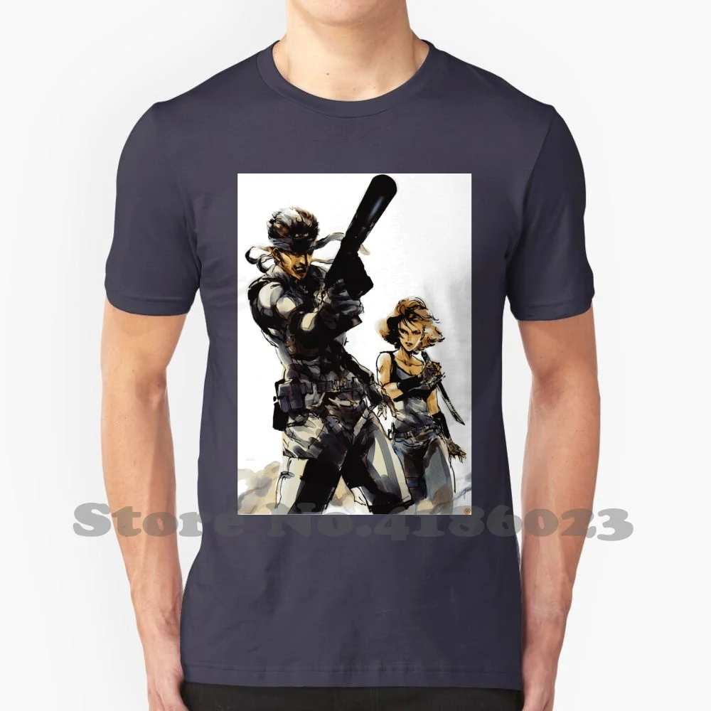 Metal Gear Solid Snake & Meryl 100% Cotton T-Shirt Metal Gear Solid Meryl