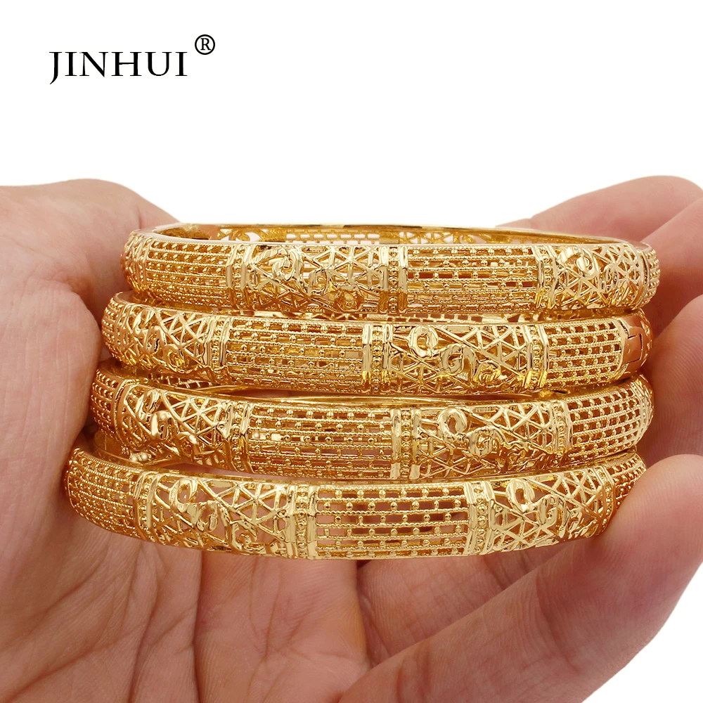 Bangle Nigeria New Gold Color wedding ornament bangles for women Bride Can open bracelets Indian Ethiopian France jewelry gifts