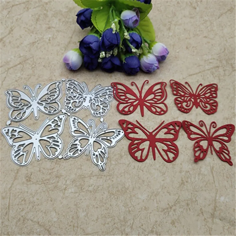 4pcs butterfly Craft Metal stencil mold Cutting Dies decoration scrapbook die cuts Album Paper Craft Embossing DIY Card Crafts